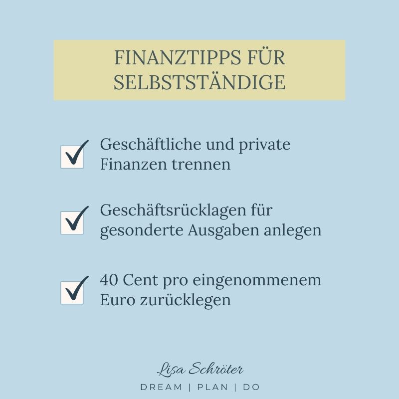 Top 3 Finanztipps für Selbstständige