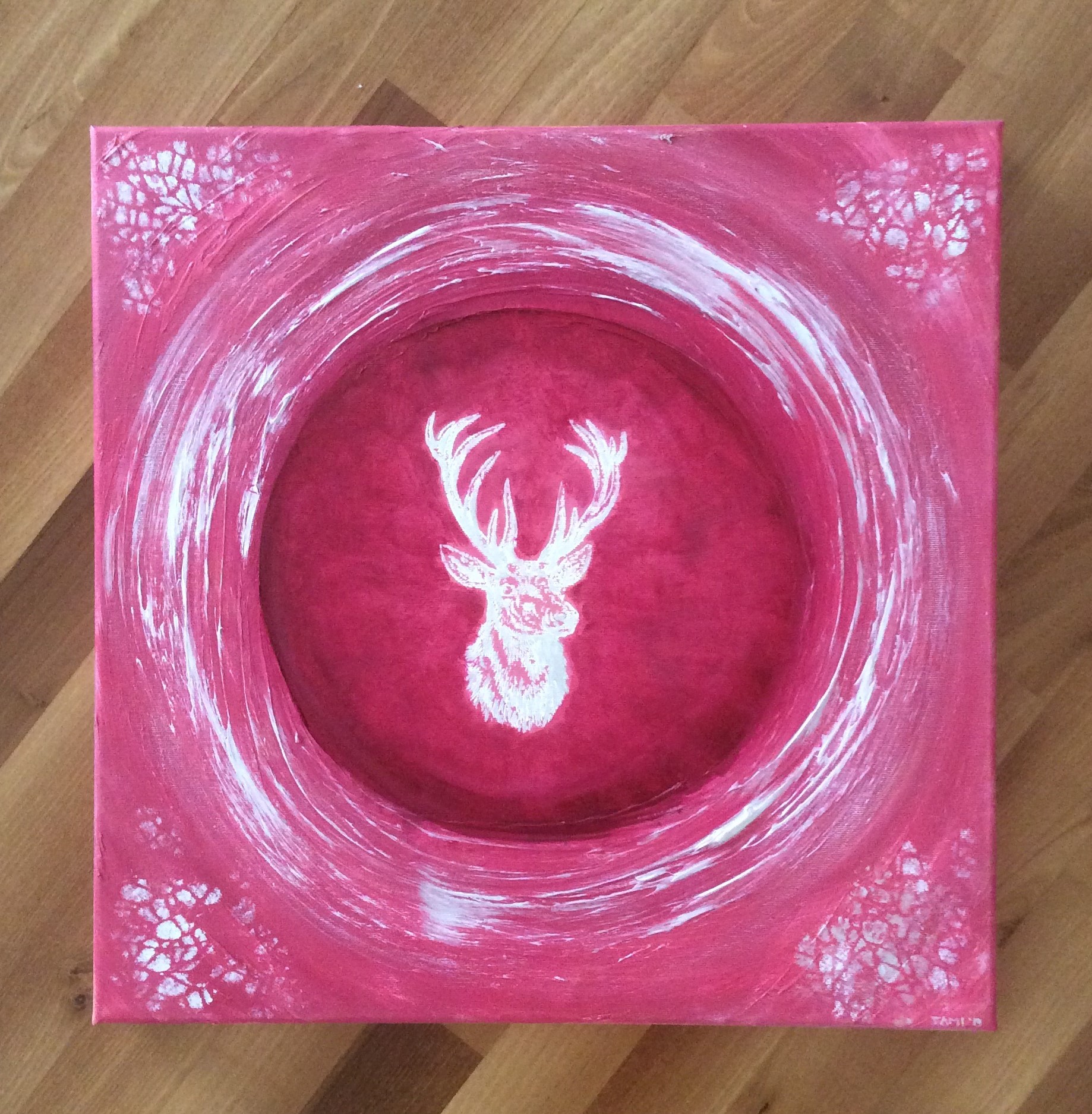 White Deer (50 x 50 / Acryl)