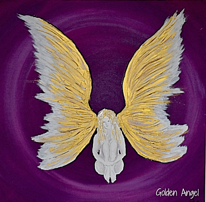 Golden Angel (Acryl/Struktur, 50x50)