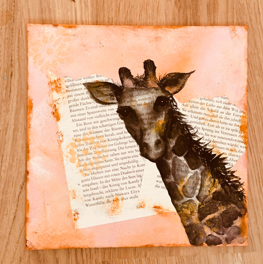 "Buchbild" - Giraffe (25 x 25 / Acquarell)