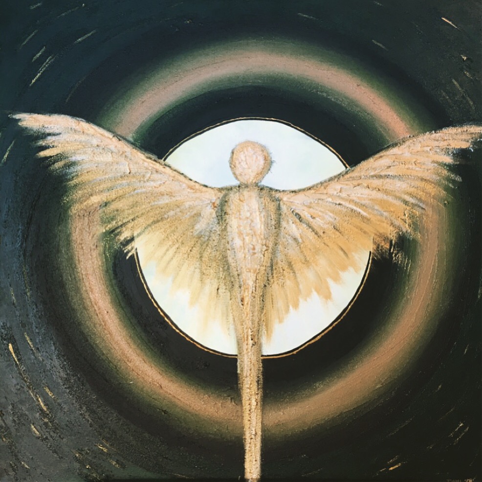 Rising Gold-Angel (Acryl/Struktur, 100x100)