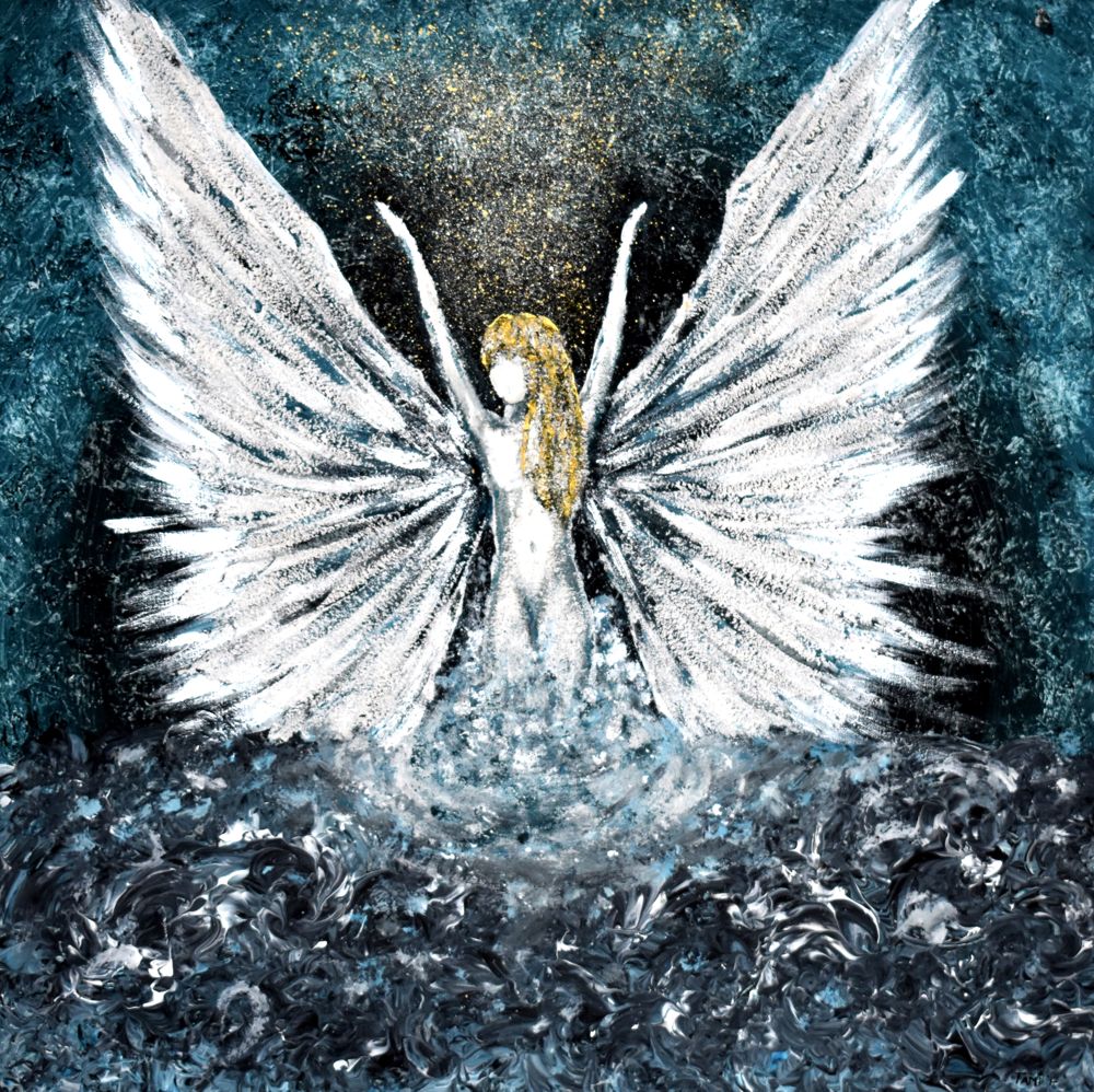 Rising white Angel (15,5 x 15,5)