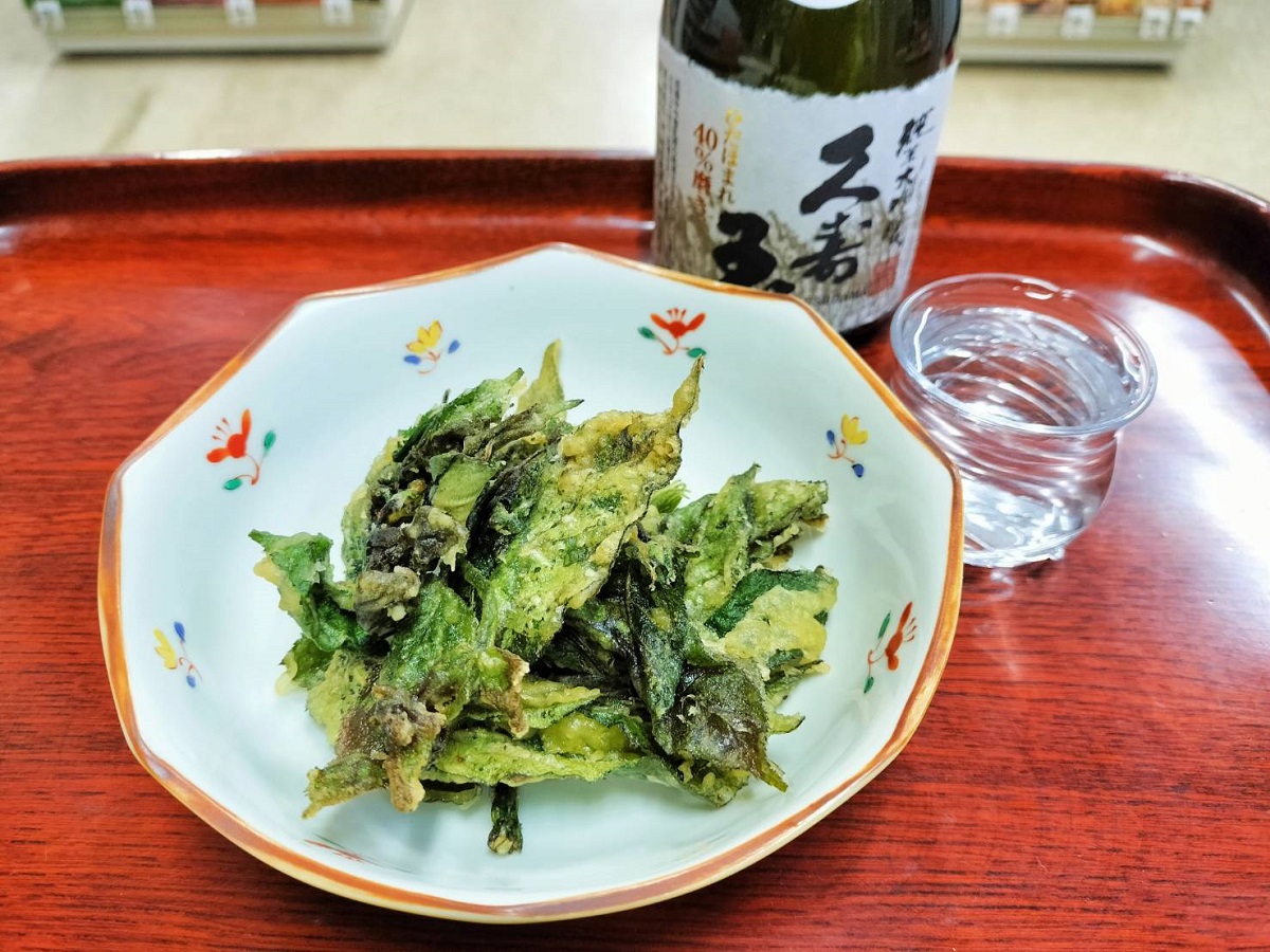 「山うどの天ぷら」×「久寿玉 ひだほまれ 純米大吟醸」