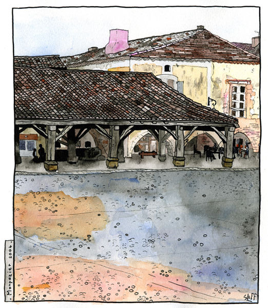 La Halle de Monpazier en Dordogne