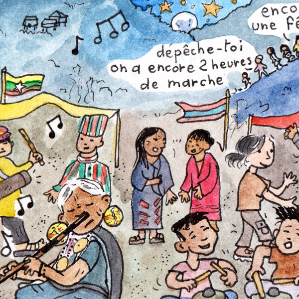 Case finale de la BD ( à partir d'une expérience et d'un récit de l'ethnoreporter Karine Massonnie) extrait
