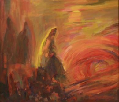 Христос в пустыне.2010.холст.акрил.100х90