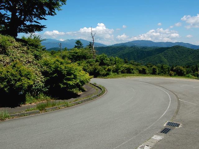 茶臼山の北側の道。ここから県道46へ下っていく