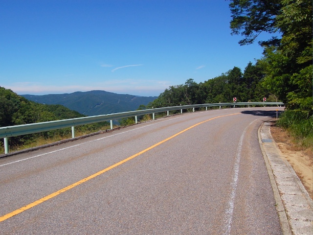 茶臼山高原道路を下る