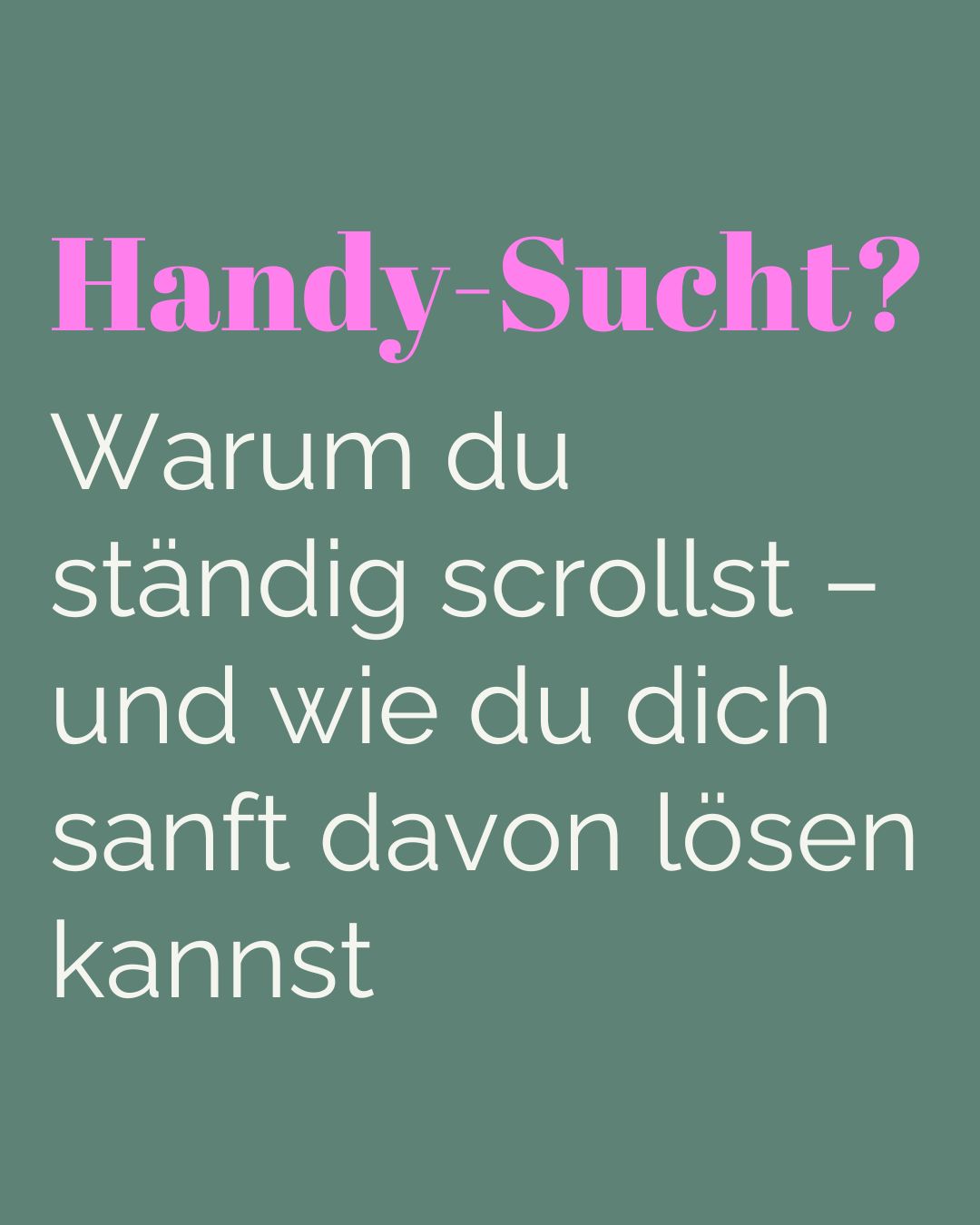 Handy-Sucht? Komm zurück zu dir selbst