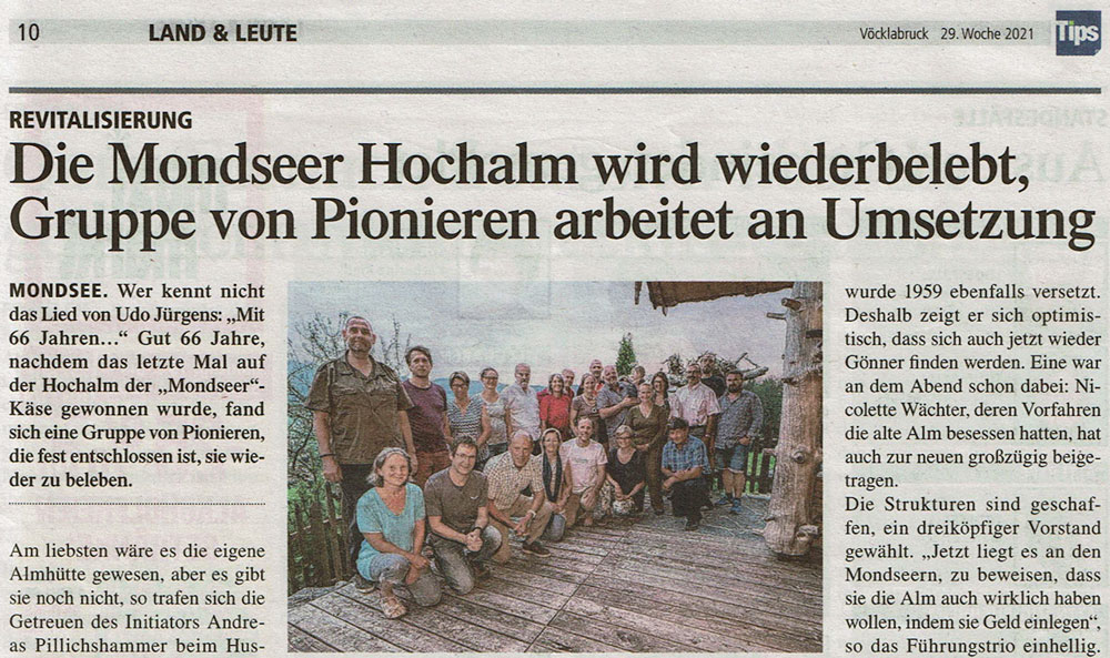 Die Mondseer Hochalm wird wiederbelebt, …