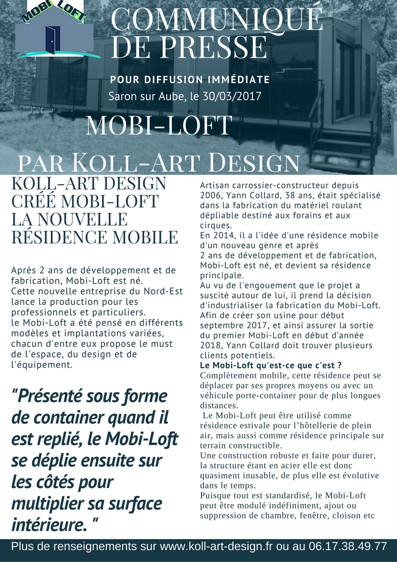 Koll-Art Design fabriquant de Mobi-Loft 