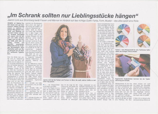 Ein Kleiderschrank voller Lieblingsstücke, Artikel in der Presse