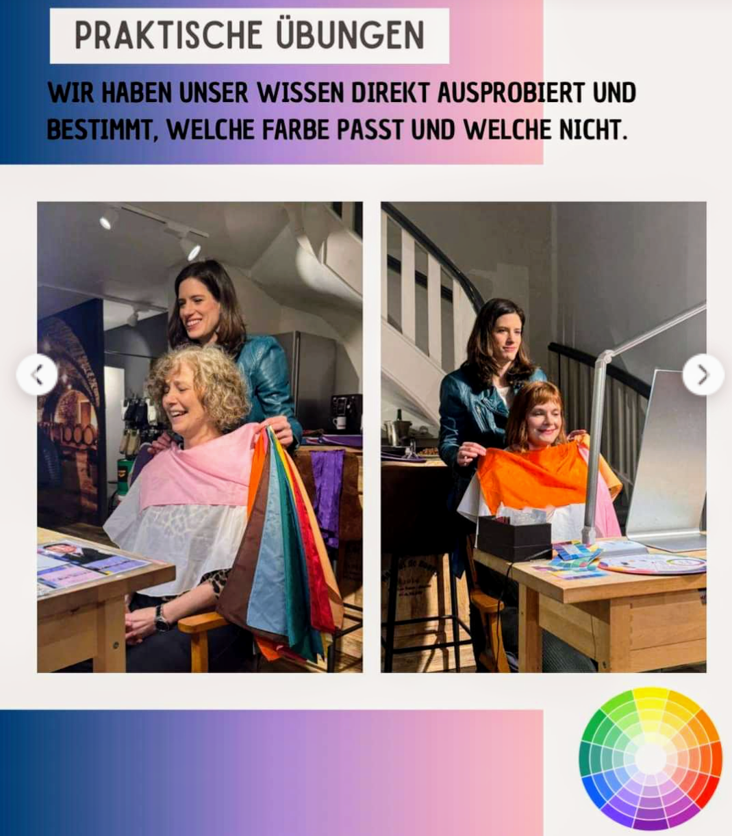 Workshops und Seminare Farb- + Stilberatung
