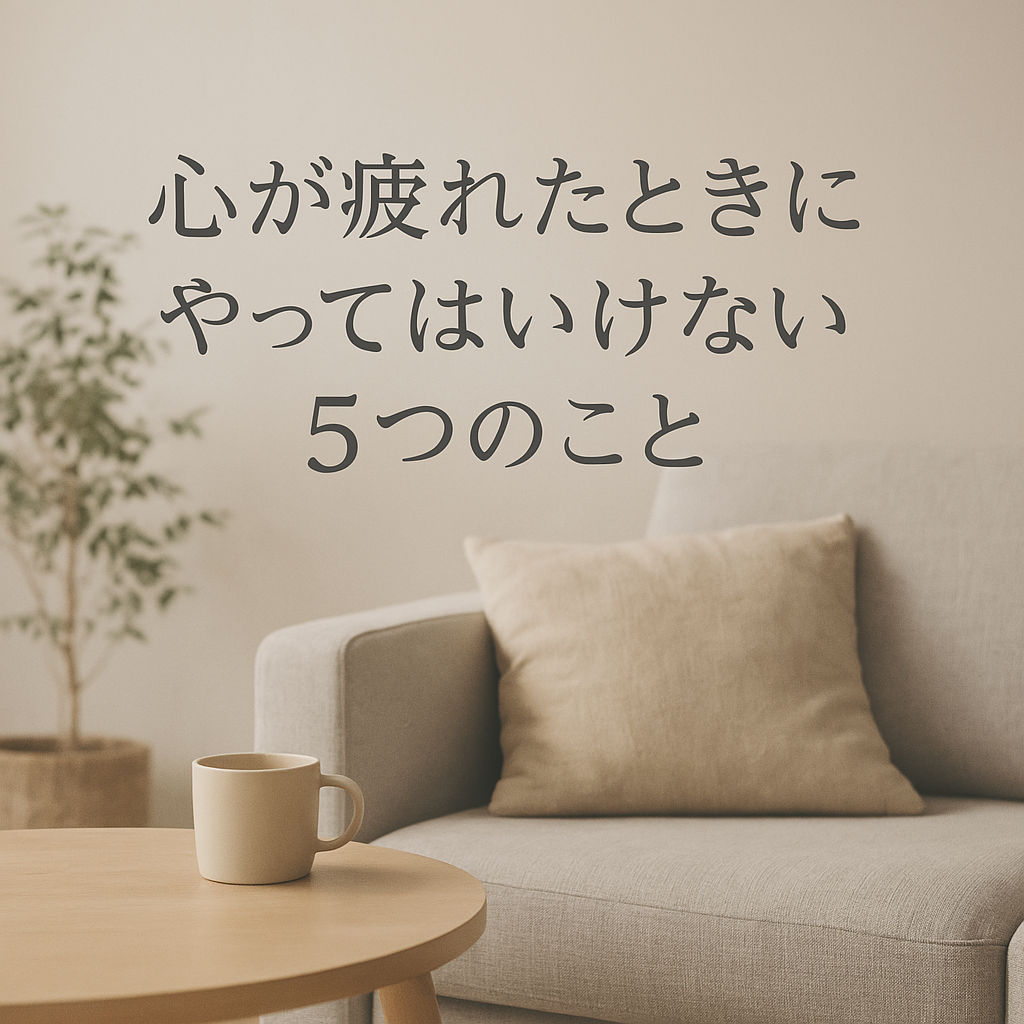 心が疲れたときに、やってはいけない5つのこと