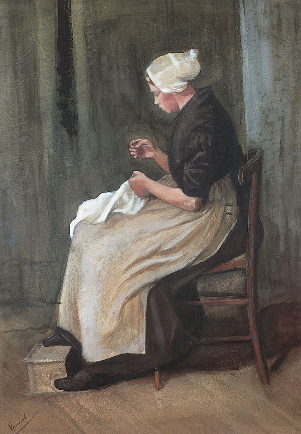 ファン・ゴッホ 1881-12年 エッテン-シェベニンゲン 縫い物をする女 F 869 JH 83