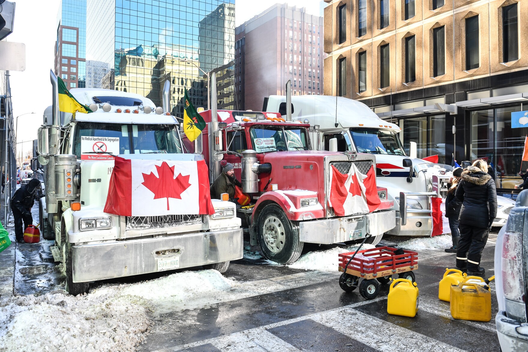 カナダのトラック運転手たちの抗議運動