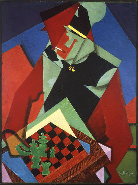 ジャン・メッツァンジェ『チェスに興じる兵士）』(1914-1915年）