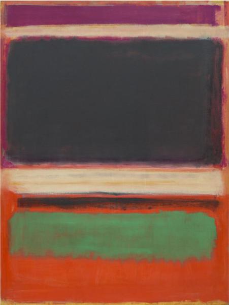 マーク・ロスコ『No.3/No.13 (Magenta, Black, Green On Orange)』（1949年）