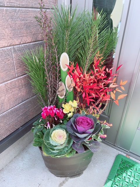 ☆お正月の花寄せ植え☆