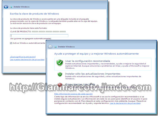 windows 7 instalación / Validacion y configuracion de las actualizaciones