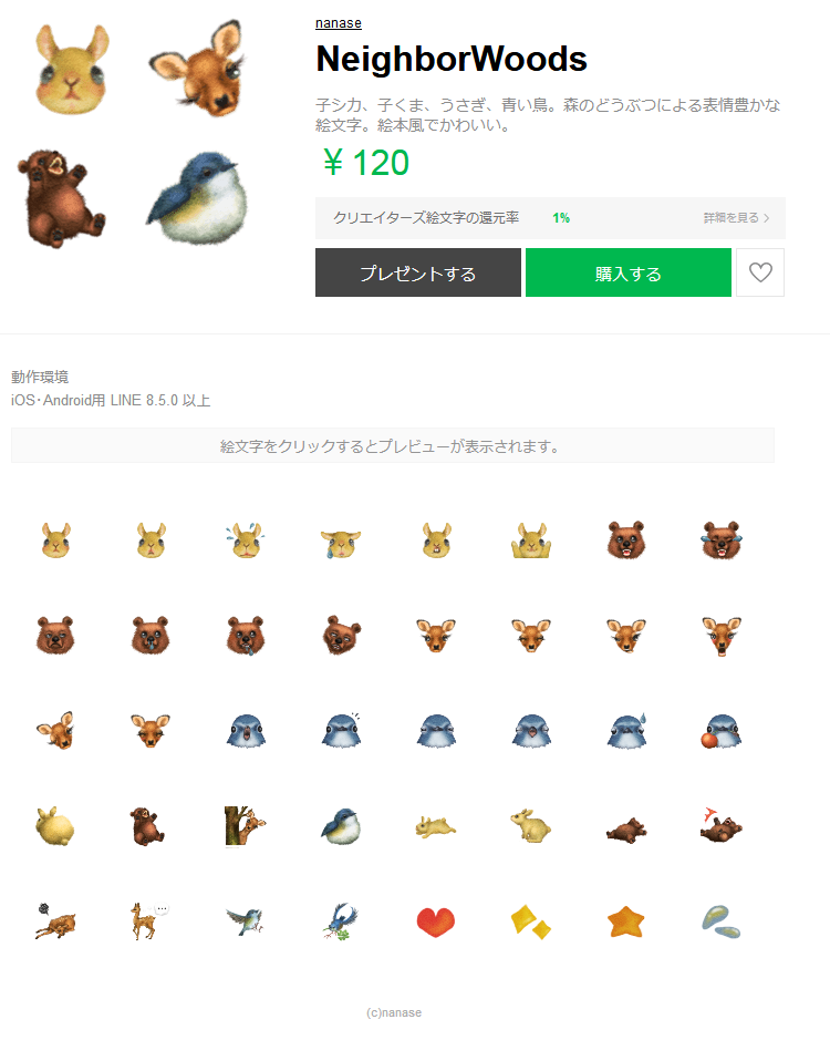 Neighborwoods ライン絵文字リリース Creator Nanase ページ Neighborwoods ライン絵文字リリース Creator Nanase ページ