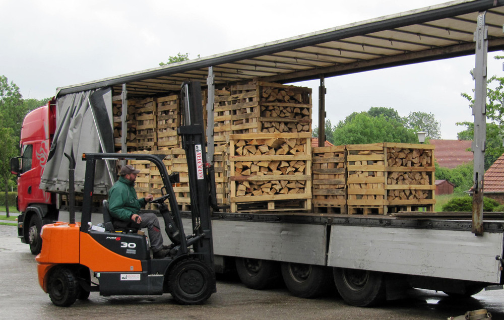 neue Lieferung mit Kaminholz (Rotbuche)