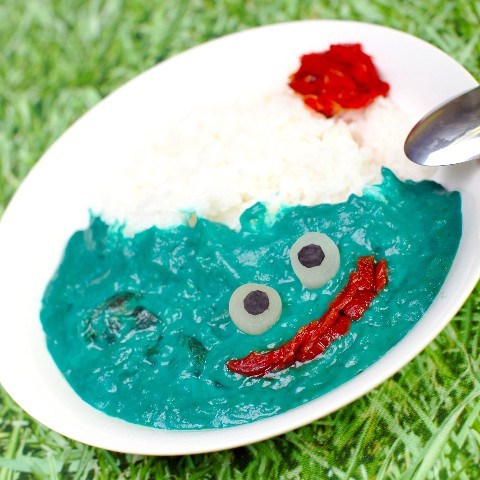 Blue Slime curry!!   Source: Village Vanguard webiste