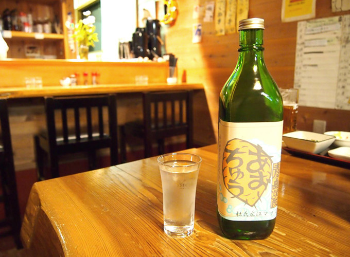 Aogashima Shochu local alcohol (ca 30%) "Aochu" Source: Gurunavi