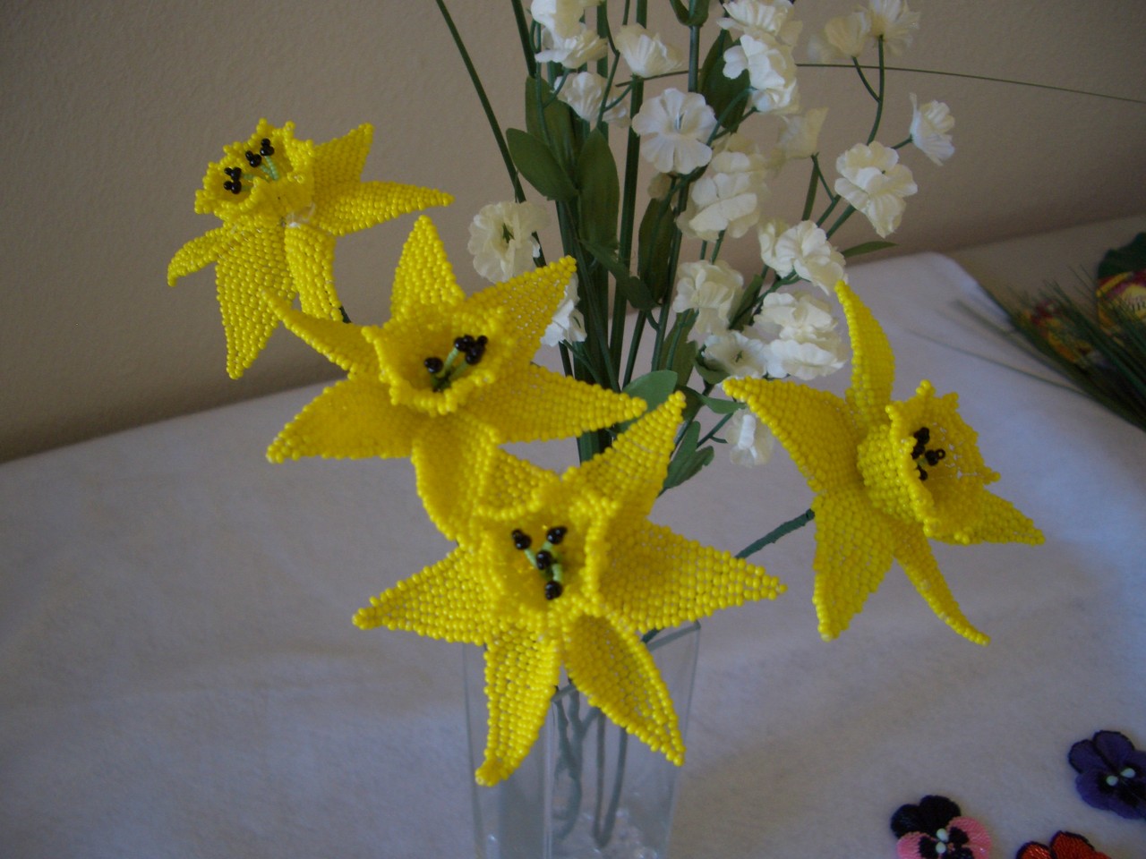 Daffodil Beaded Flower Bouquet Arrangement