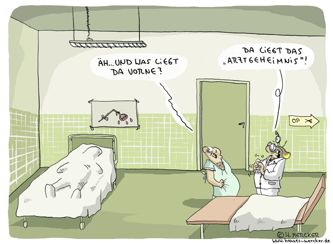 Cartoon "Im OP-Saal"