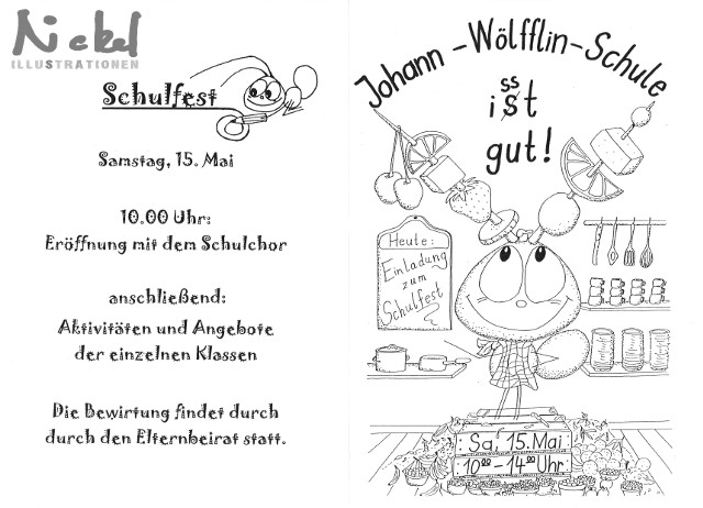 Einladung Schulfest 2004, Thema "Ernährung"