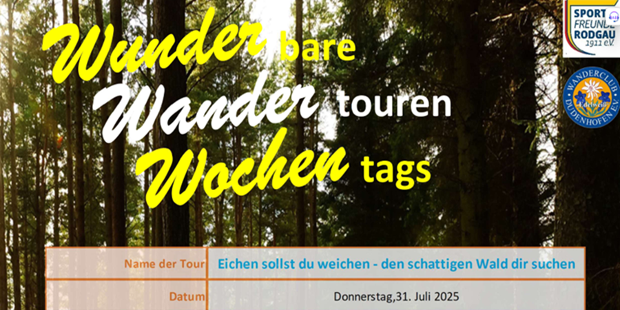 31.07.2025 WUNDERbare WANDERtouren Eichen/Nidderau