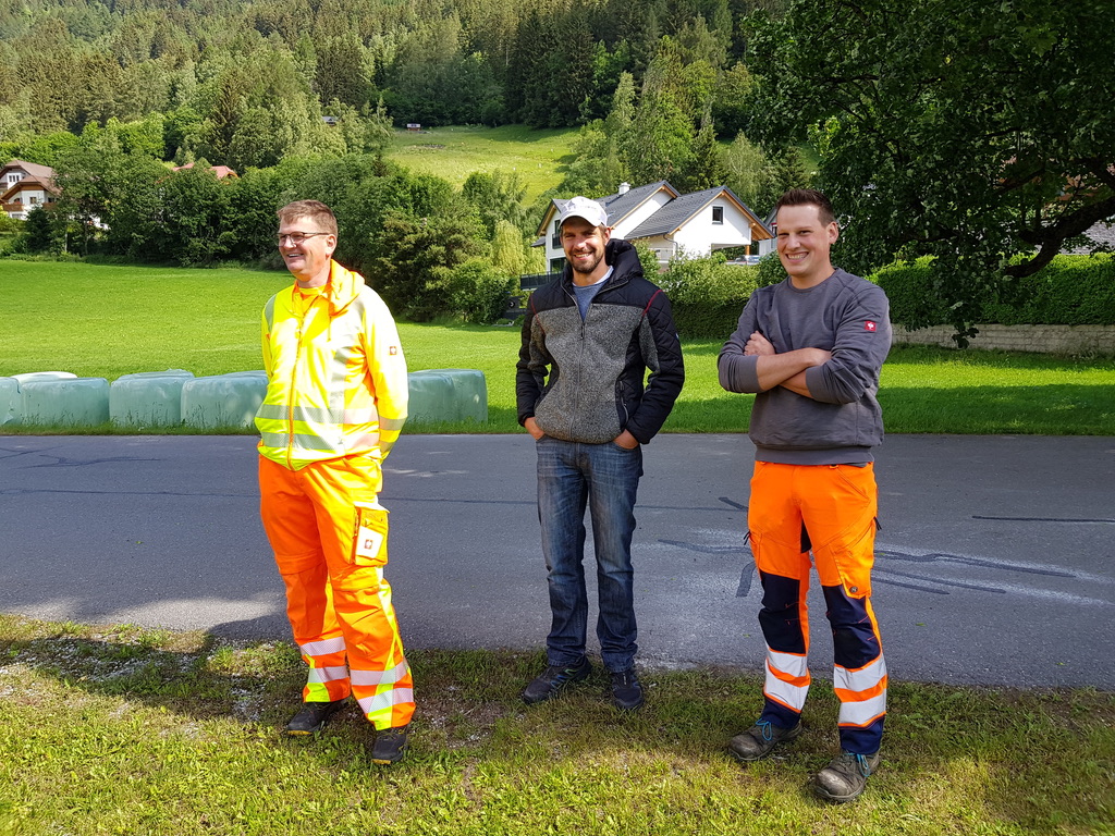 gute Laune bei den Bauhofmitarbeitern