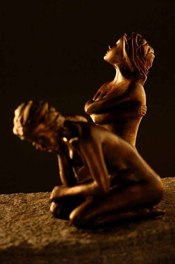 Eurydice et Eau Morte, sculpture femmes, bronze - 900 euros