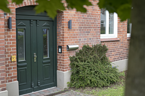 Grüne Haustür aus Holz
