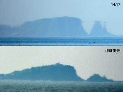 高島岬の先にあるトド岩の高さが2倍以に変化（2013年5月31日）