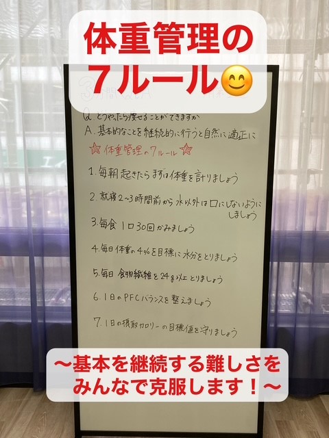 体重管理の７ルール  〜基本を継続する難しさをみんなで克服！〜