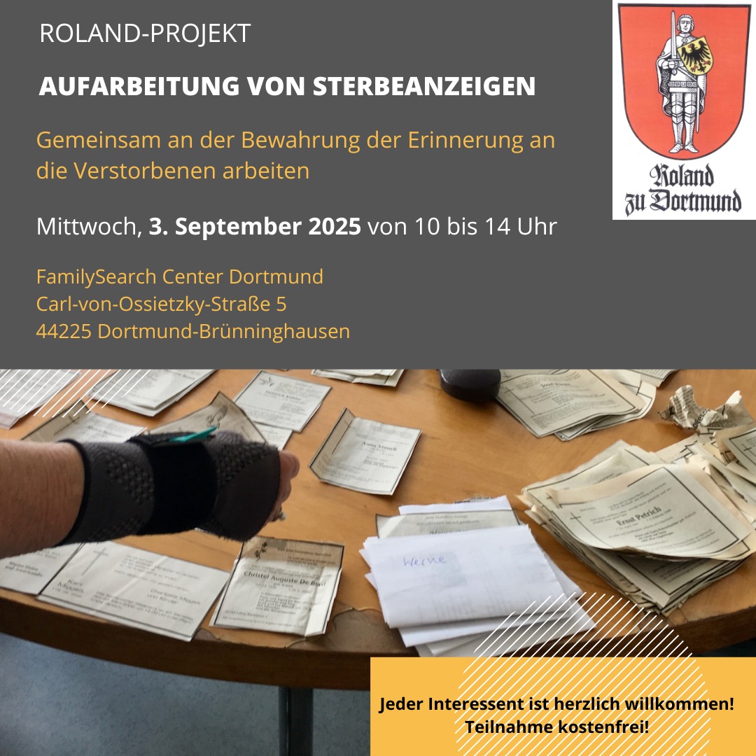 Roland-Projekt "Aufarbeitung von Sterbeanzeigen" am 03.09.2025