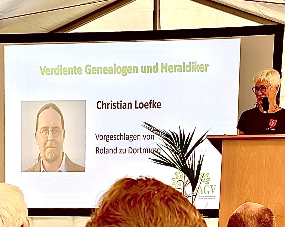 Christian Loefke als „Verdienter Genealoge“ geehrt!