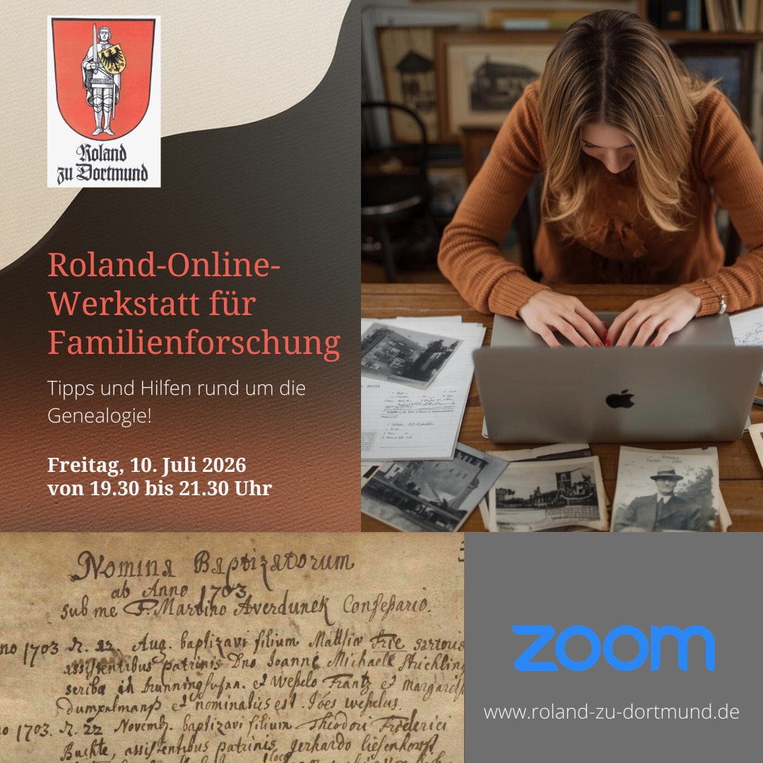 Roland-Online-Werkstatt für Familienforschung am 10.07.2026