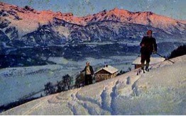 Schneeschuhläufer am Glungezer, um 1900