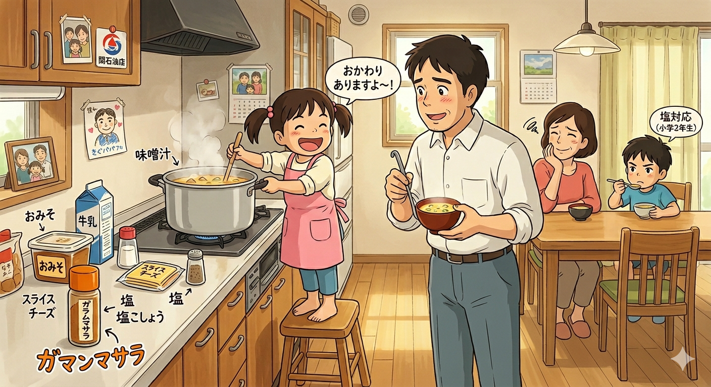 【驚愕の隠し味！？】娘特製・愛情たっぷり（スパイシー）お味噌汁！