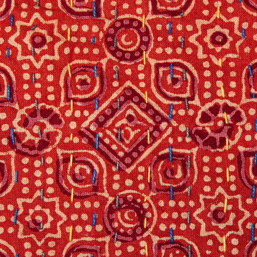 Détail d'un motif géométrique d'une courtepointe de Barmer.