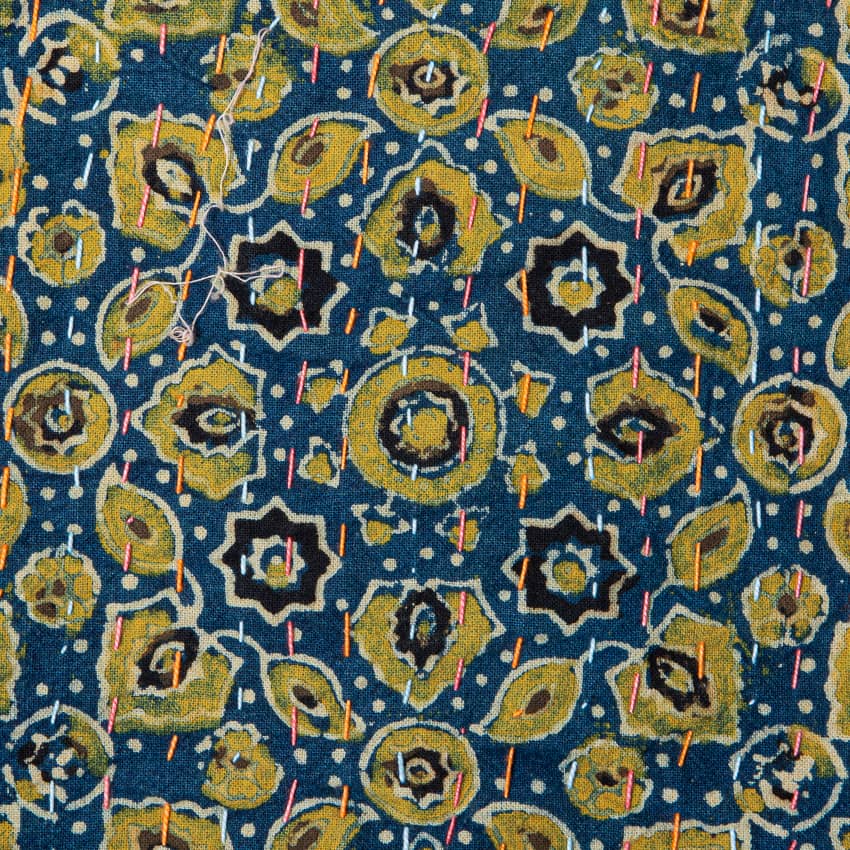 Détail d'un motif géométrique d'une courtepointe de Barmer.