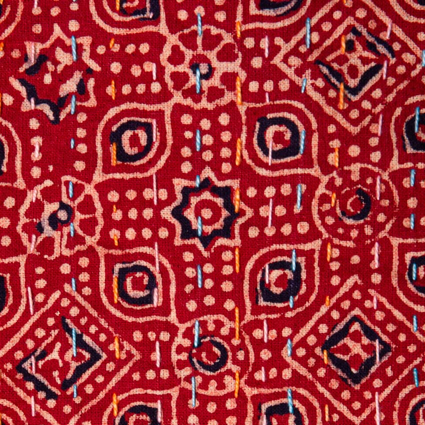 Détail d'un motif géométrique d'une courtepointe de Barmer.