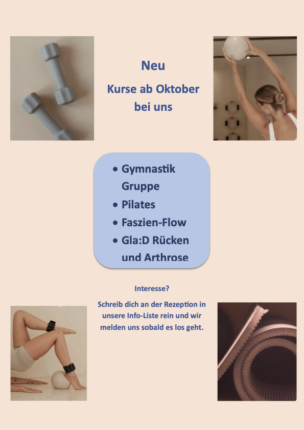 Gruppentraining? Welche Gruppe würden Sie gerne machen? Schreiben Sie uns