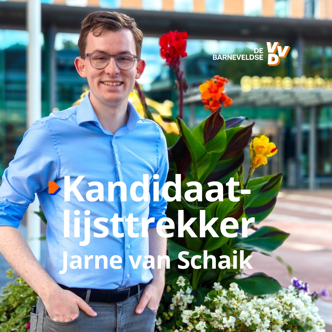 Jarne van Schaik (27) voorgedragen als lijsttrekker Barneveldse VVD: ‘Zekerheid, vooruitgang en optimisme voor Barneveld’