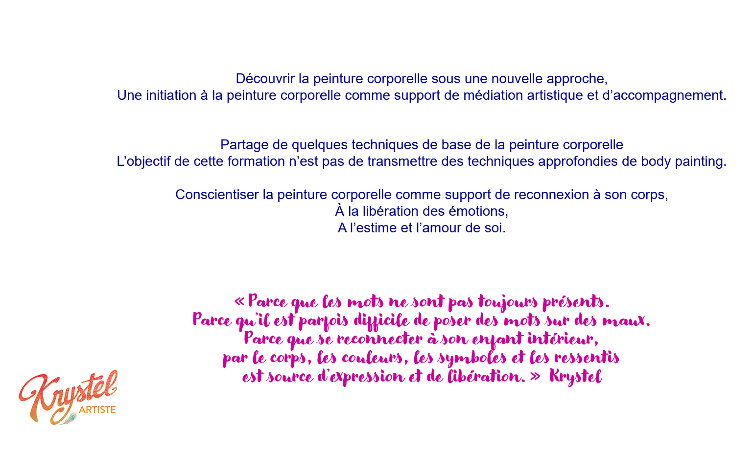 formation art thérapie body painting