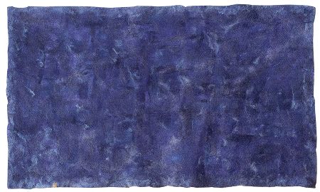 tapis en laine locale merinos et mohair en camailleu de bleus