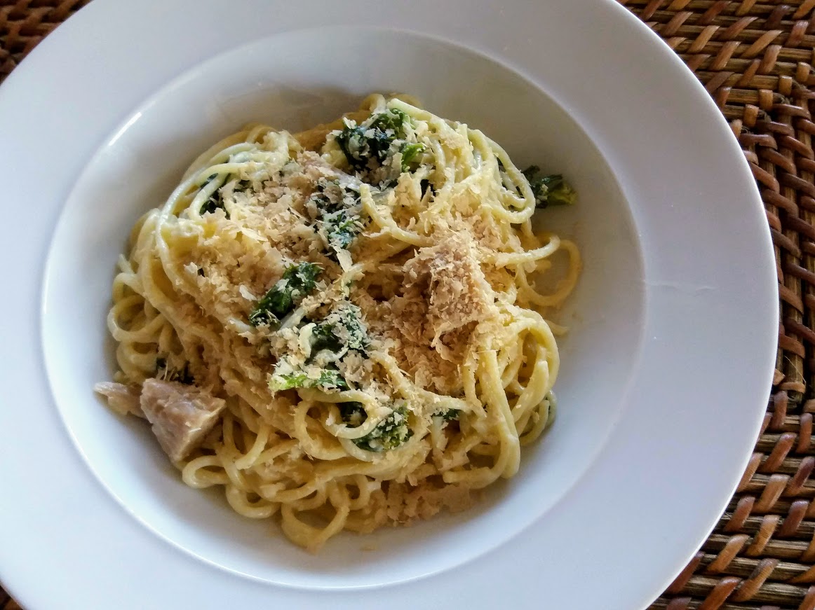 Pasta met krulkool en plantaardige room